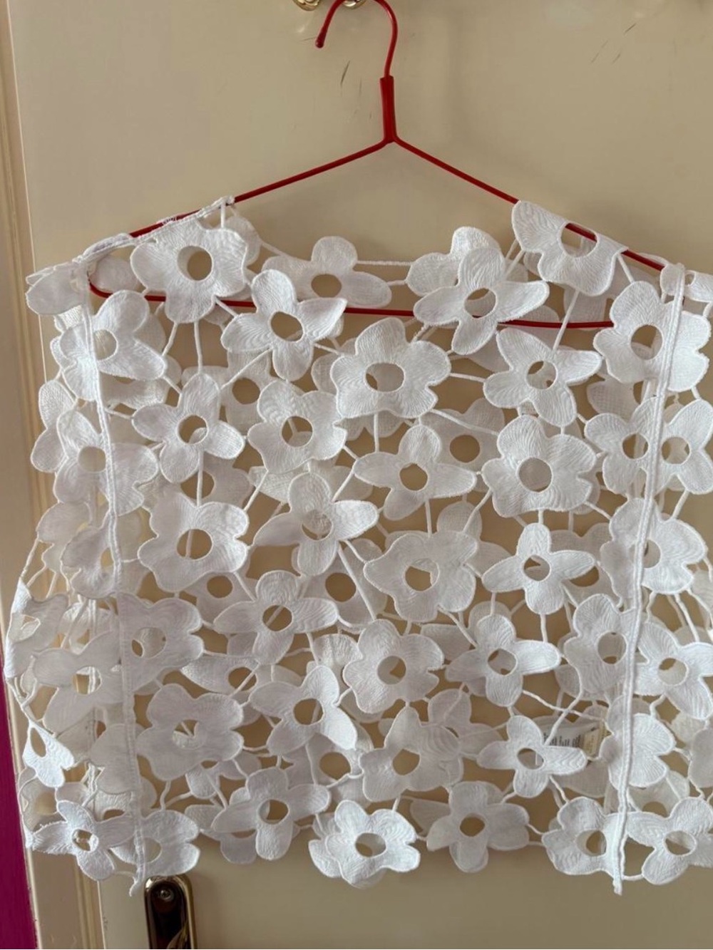 Anthropologie Maeve White Floral Cropped Cover-Up